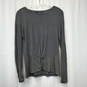 Vero Moda Womens Casual Top Navy White Striped Long Sleeve Twist Front S